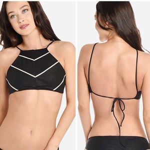 Tavik Black High-Neck Easton Piqué Bikini Top L